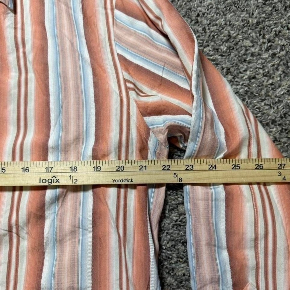 NWT Tommy Bahama Boulevard LS 100% Silk Striped Terr Cotta Button Up Size L - Picture 5 of 6
